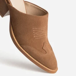 Mule-santiag TEXTO marron cuir velours