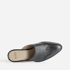 Mule-santiag TEXTO noire cuir