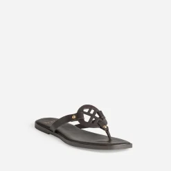 Mule-tong TEXTO marron cuir