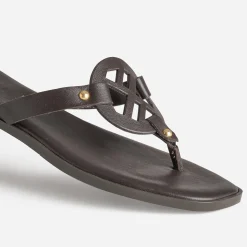 Mule-tong TEXTO marron cuir