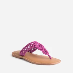 Mule-tong TEXTO rose en macramé