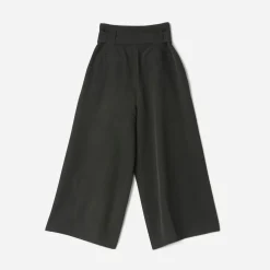 Pantalon taille haute TEXTO noir cropped et large