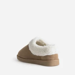 Pantoufle camel fourrée