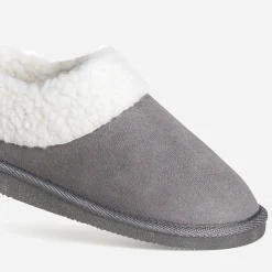 Pantoufle grise fourrée