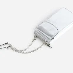 Pochette-téléphone TEXTO argent métallisé