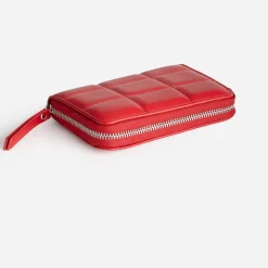 Portefeuille rouge matelassé