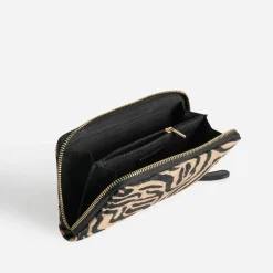 Portefeuille TEXTO beige à motif zèbre