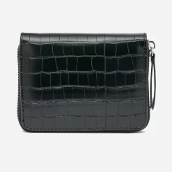 Portefeuille TEXTO noir effet croco