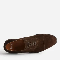 Richelieu marron cuir velours à bout droit