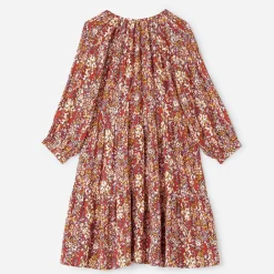 Robe TEXTO rouille à imprimé fleuri