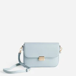 Sac à main baby blue métalleries dorées