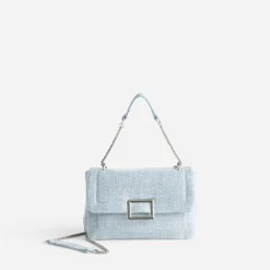 Sac à main baby blue textile souple