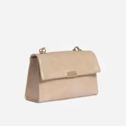 Sac à main beige rosé verni