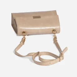 Sac à main beige rosé verni