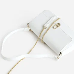 Sac à main blanc métalleries dorées