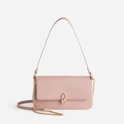 Sac à main bois de rose métalleries dorées