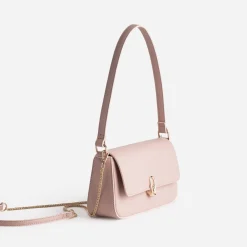 Sac à main bois de rose métalleries dorées