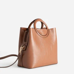 Sac à main camel trois compartiments