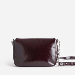 Sac à main TEXTO bordeaux glacé décor mors