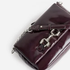 Sac à main TEXTO bordeaux glacé décor mors