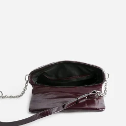 Sac à main TEXTO bordeaux glacé décor mors