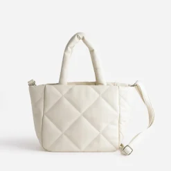 Sac à main TEXTO écru matelassé