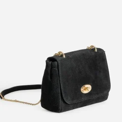 Sac à main TEXTO noir cuir velours