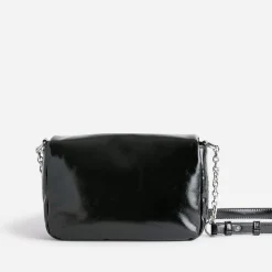 Sac à main TEXTO noir glacé décor mors