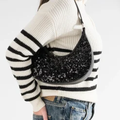 Sac à main TEXTO noir sequins