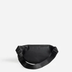 Sac banane noir nylon tissé mat