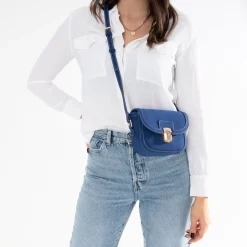 Sac bandoulière bleu petit format