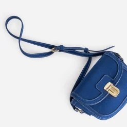 Sac bandoulière bleu petit format