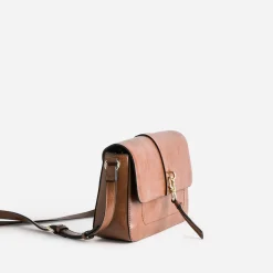 Sac bandoulière cognac avec double anneaux