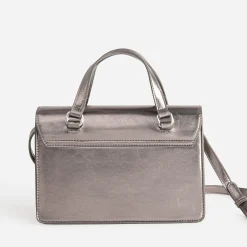 Sac bandoulière gris foncé métallisé