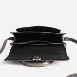 Sac bandoulière gris foncé métallisé