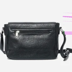 Sac bandoulière noir à double boucle