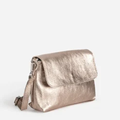 Sac bandoulière TEXTO bronze cuir métallisé