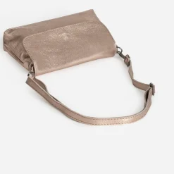 Sac bandoulière TEXTO bronze cuir métallisé