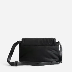 Sac bandoulière TEXTO noir irisé textile suédé