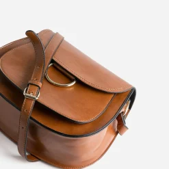 Sac besace cognac