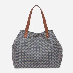 Sac cabas bleu à imprimé minimaliste