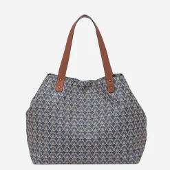 Sac cabas bleu à imprimé minimaliste