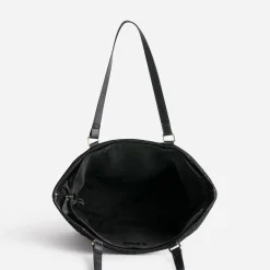 Sac cabas noir tissu Sherpa avec poche