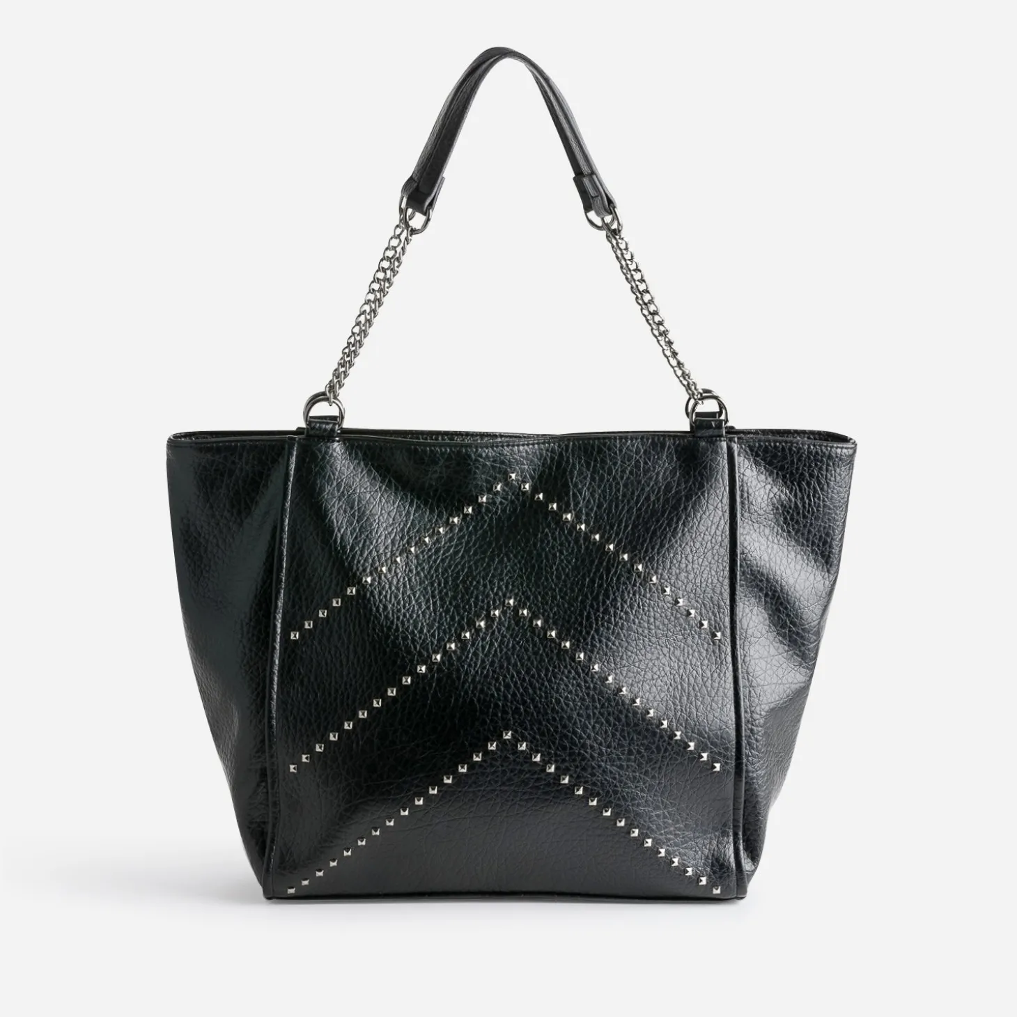 Sac cabas TEXTO noir décor clous