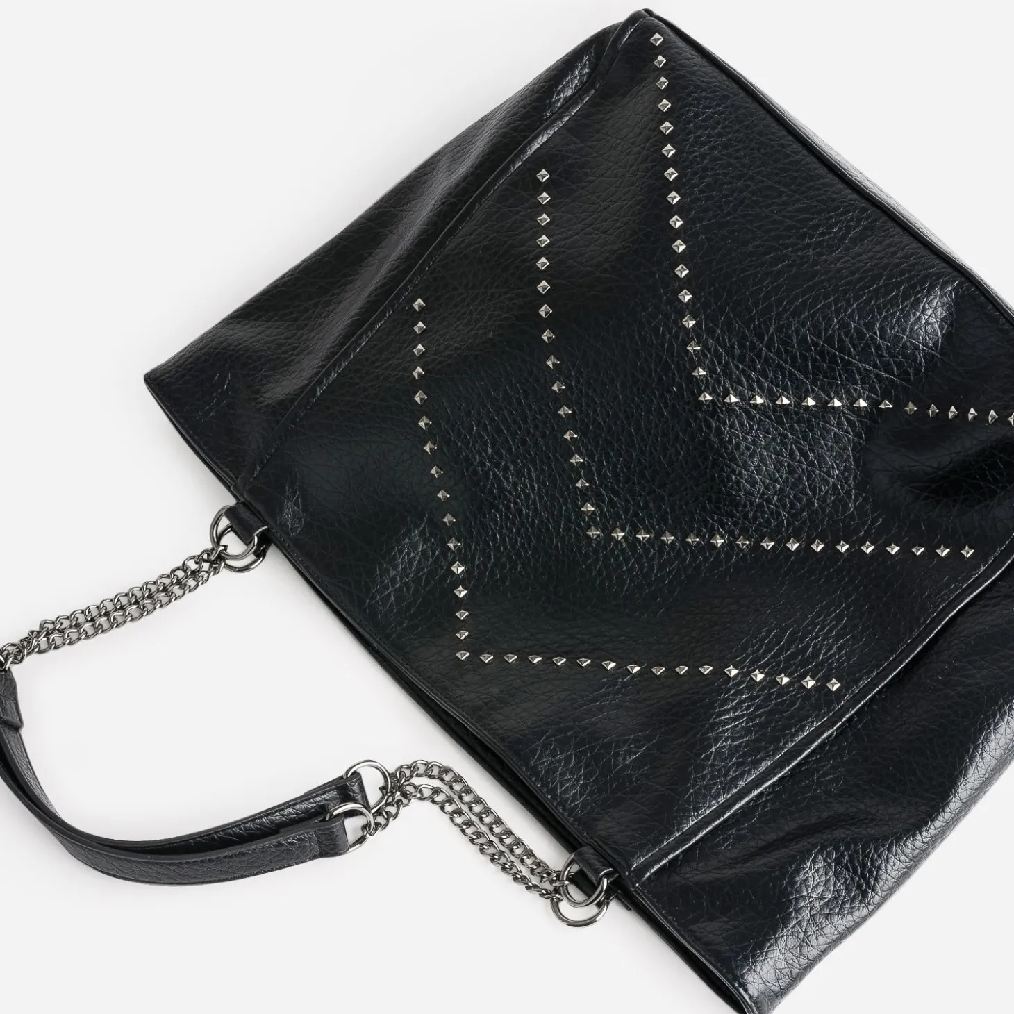 Sac cabas TEXTO noir décor clous