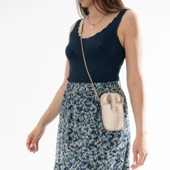 Sac doré métallisé pour téléphone portable