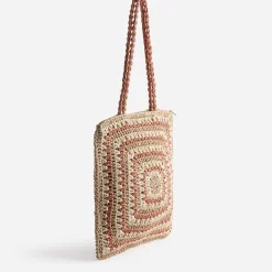Sac TEXTO beige, écru et terracotta tressé