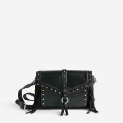 Sac TEXTO noir à clous et franges