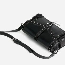 Sac TEXTO noir à clous et franges