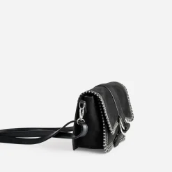 Sac TEXTO noir bi-matière surpiqûres contrastées